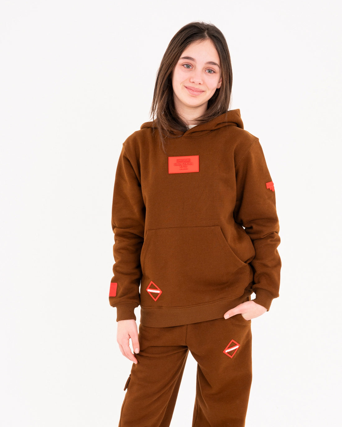 TOUCH OF RED REGULAR HOODIE BROWN