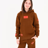 TOUCH OF RED REGULAR HOODIE BROWN