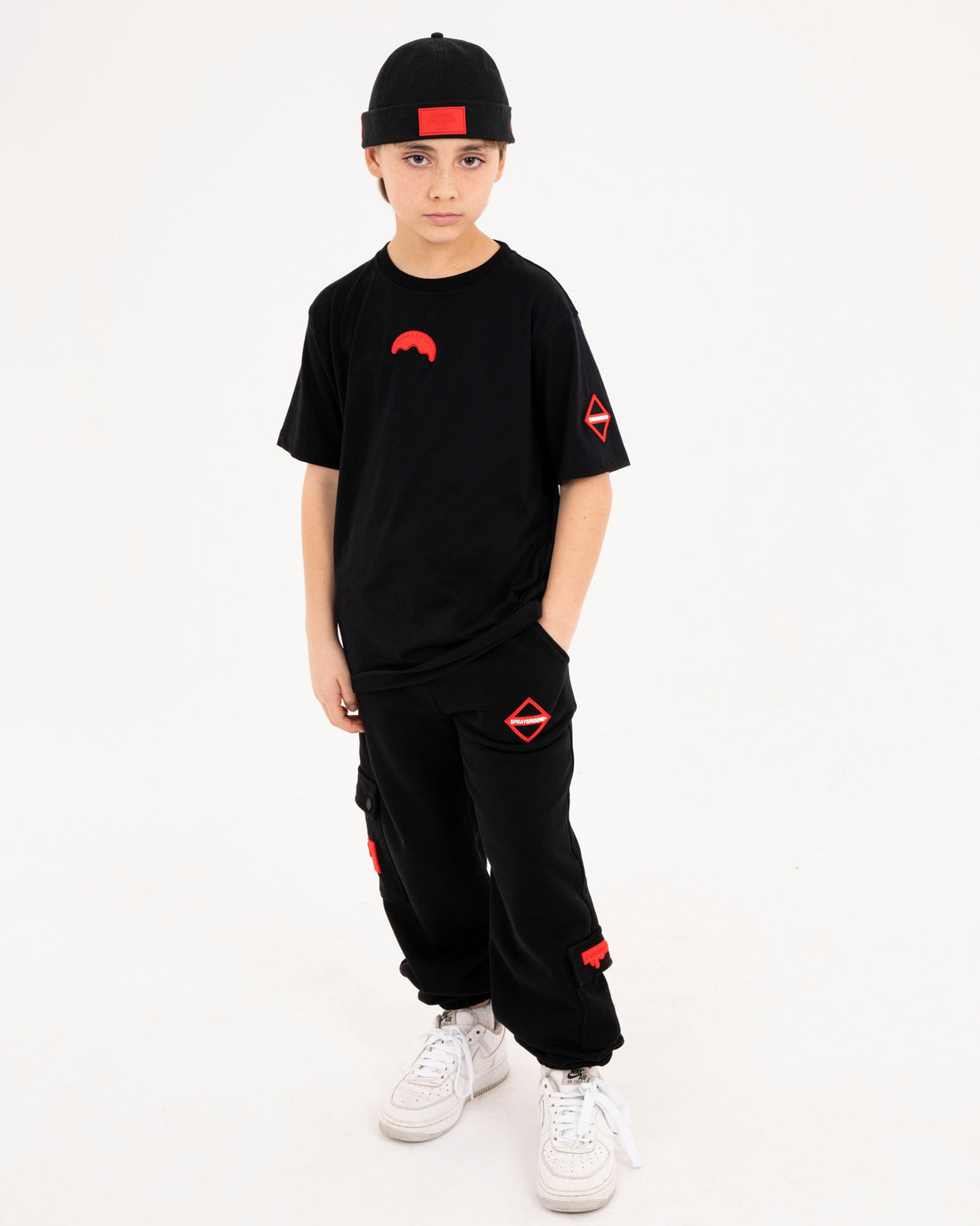 TOUCH OF RED BAGGY PANTS BLACK