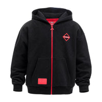 TOUCH OF RED OVER FULL-ZIP HOODIE BLACK