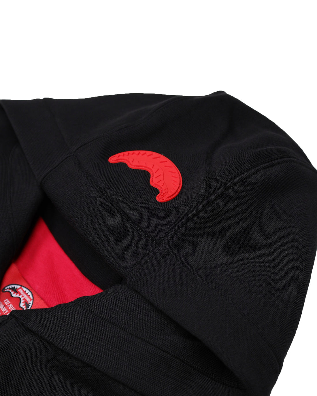 TOUCH OF RED OVER FULL-ZIP HOODIE BLACK
