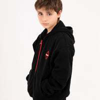 TOUCH OF RED OVER FULL-ZIP HOODIE BLACK