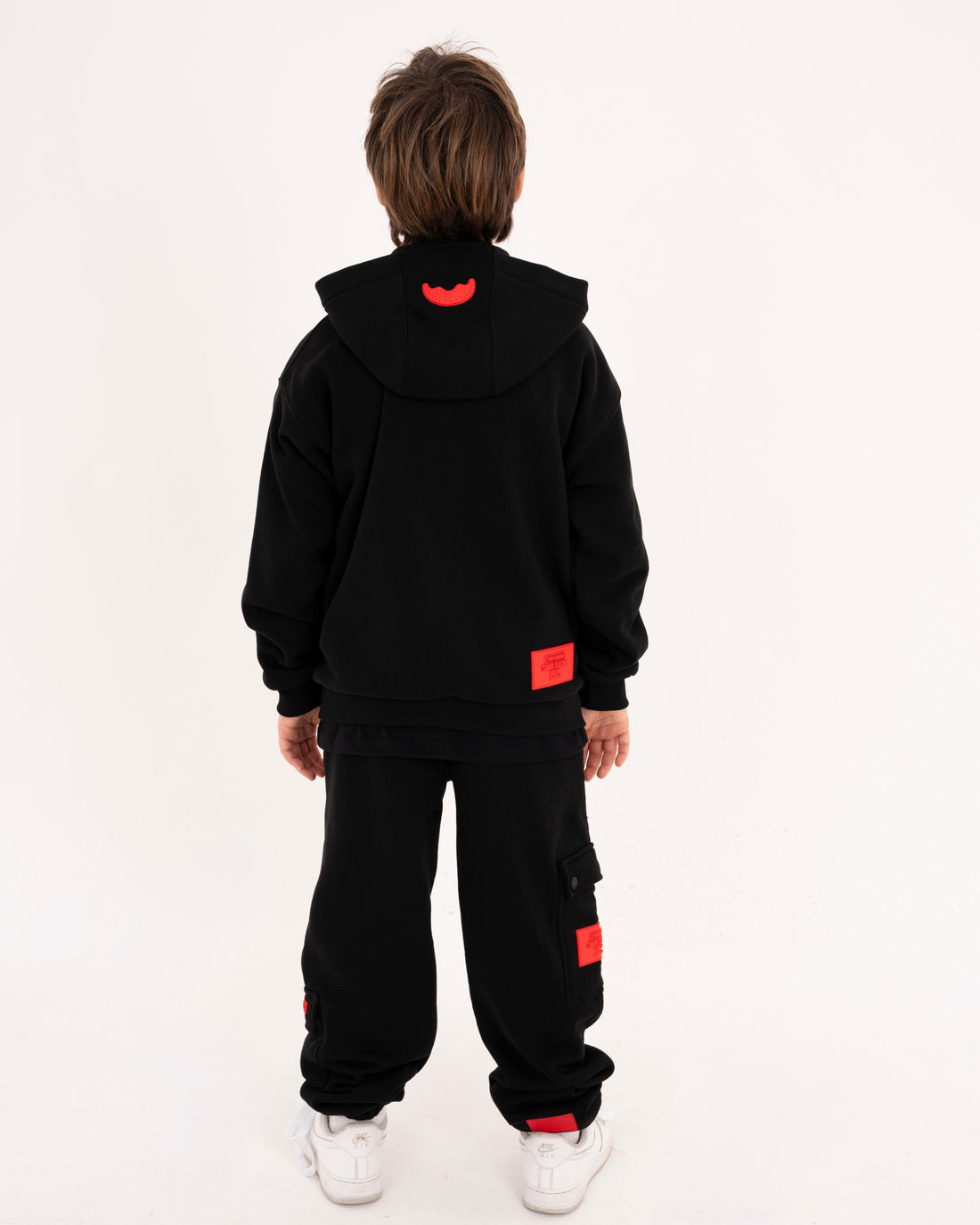 TOUCH OF RED OVER FULL-ZIP HOODIE BLACK
