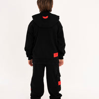 TOUCH OF RED OVER FULL-ZIP HOODIE BLACK