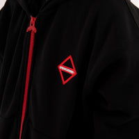 TOUCH OF RED OVER FULL-ZIP HOODIE BLACK