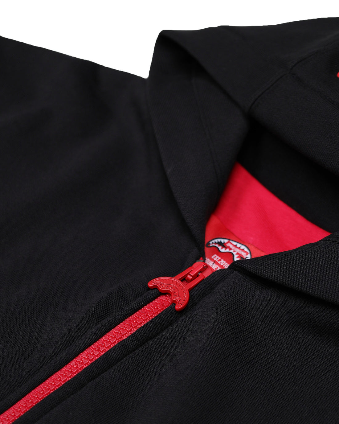 TOUCH OF RED OVER FULL-ZIP HOODIE BLACK