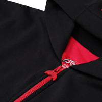 TOUCH OF RED OVER FULL-ZIP HOODIE BLACK