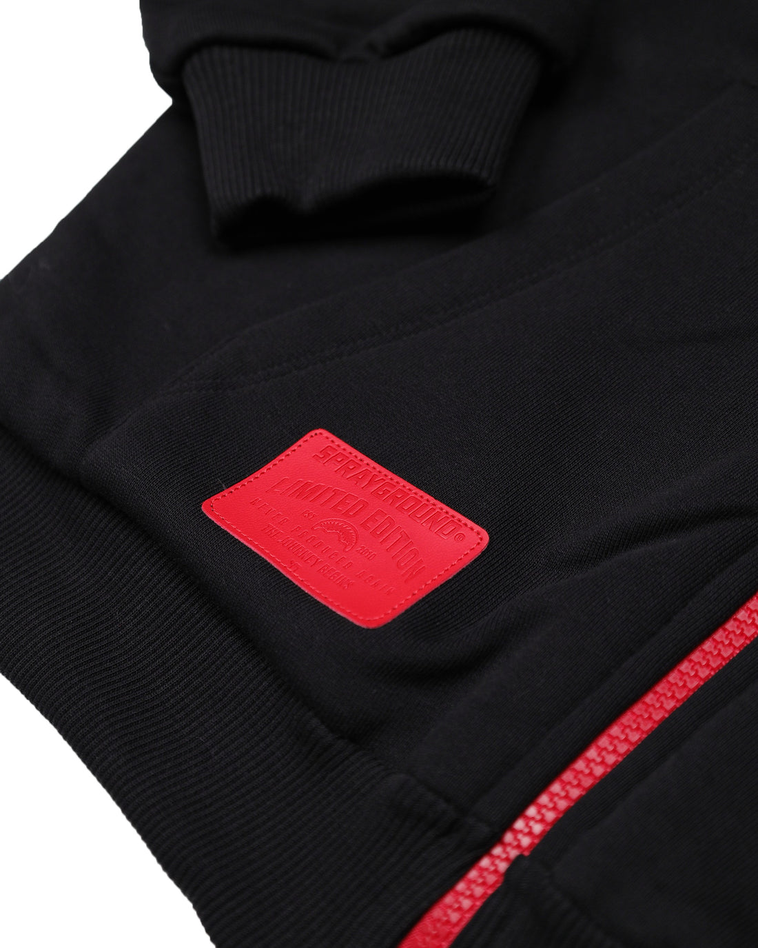 TOUCH OF RED OVER FULL-ZIP HOODIE BLACK
