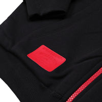 TOUCH OF RED OVER FULL-ZIP HOODIE BLACK