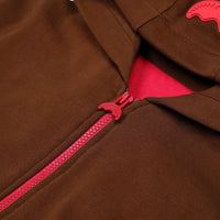 TOUCH OF RED OVER FULL-ZIP HOODIE BROWN