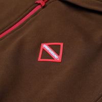 TOUCH OF RED OVER FULL-ZIP HOODIE BROWN