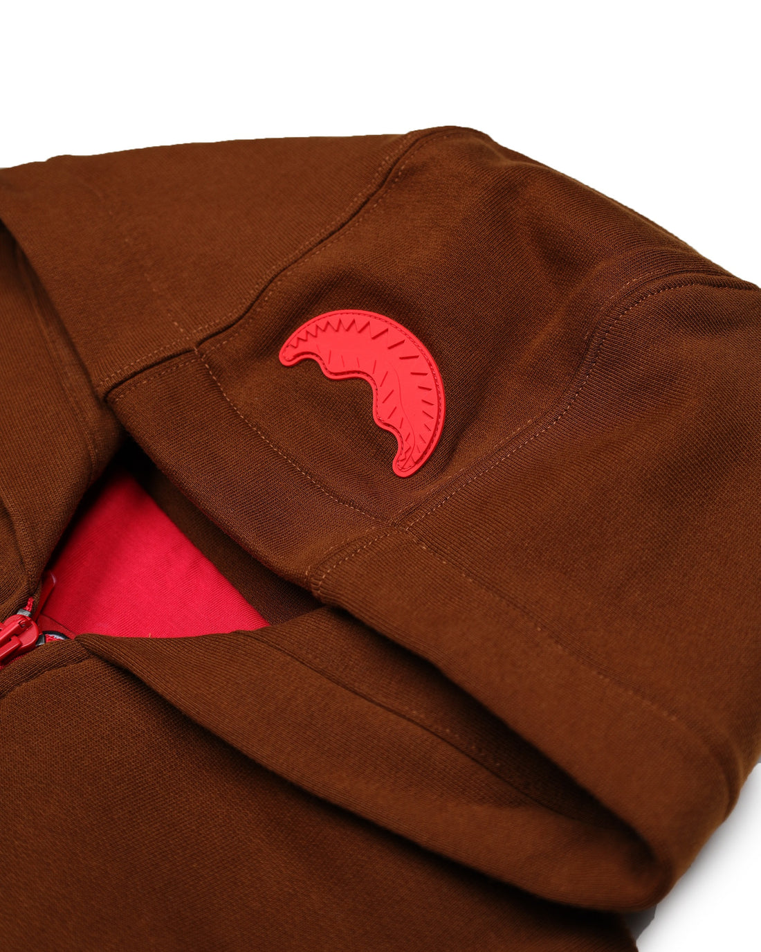 TOUCH OF RED OVER FULL-ZIP HOODIE BROWN