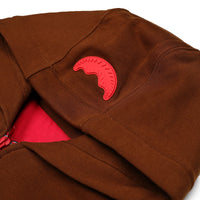 TOUCH OF RED OVER FULL-ZIP HOODIE BROWN