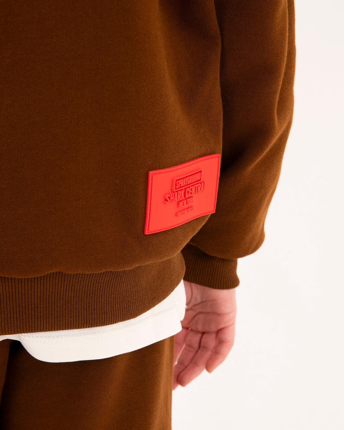 TOUCH OF RED OVER FULL-ZIP HOODIE BROWN