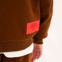 TOUCH OF RED OVER FULL-ZIP HOODIE BROWN