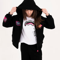 SHARK IN JAPAN OVER FULL-ZIP HOODIE BLACK