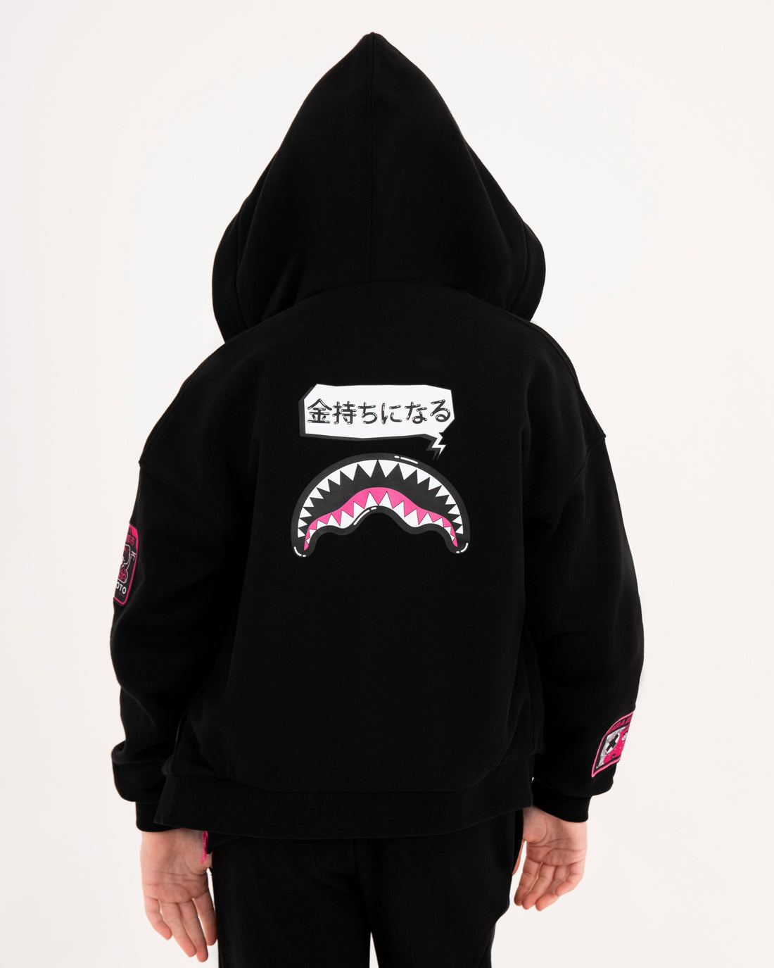 SHARK IN JAPAN OVER FULL-ZIP HOODIE BLACK
