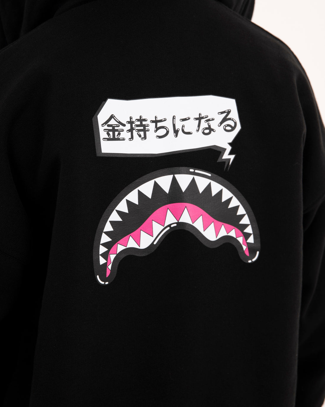 SHARK IN JAPAN OVER FULL-ZIP HOODIE BLACK