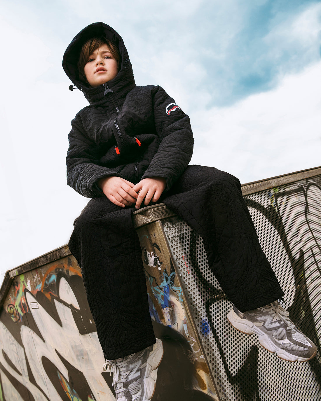 BLACK PUFFER MONOGRAM JACKET