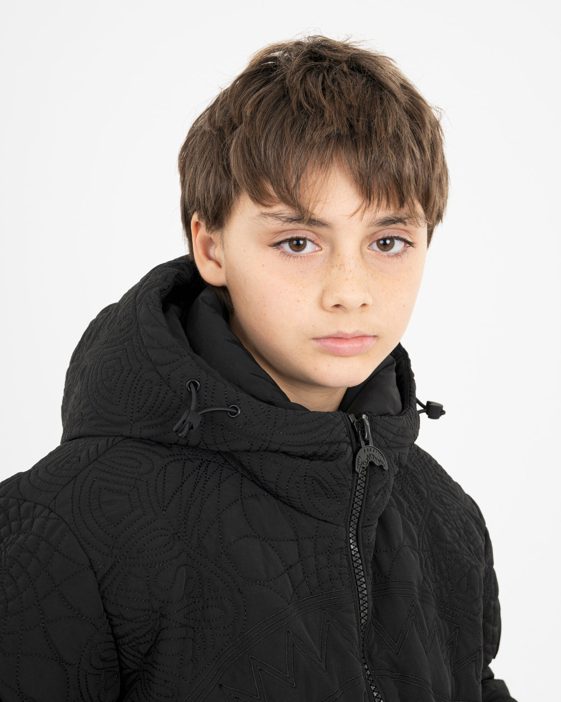 BLACK PUFFER MONOGRAM JACKET