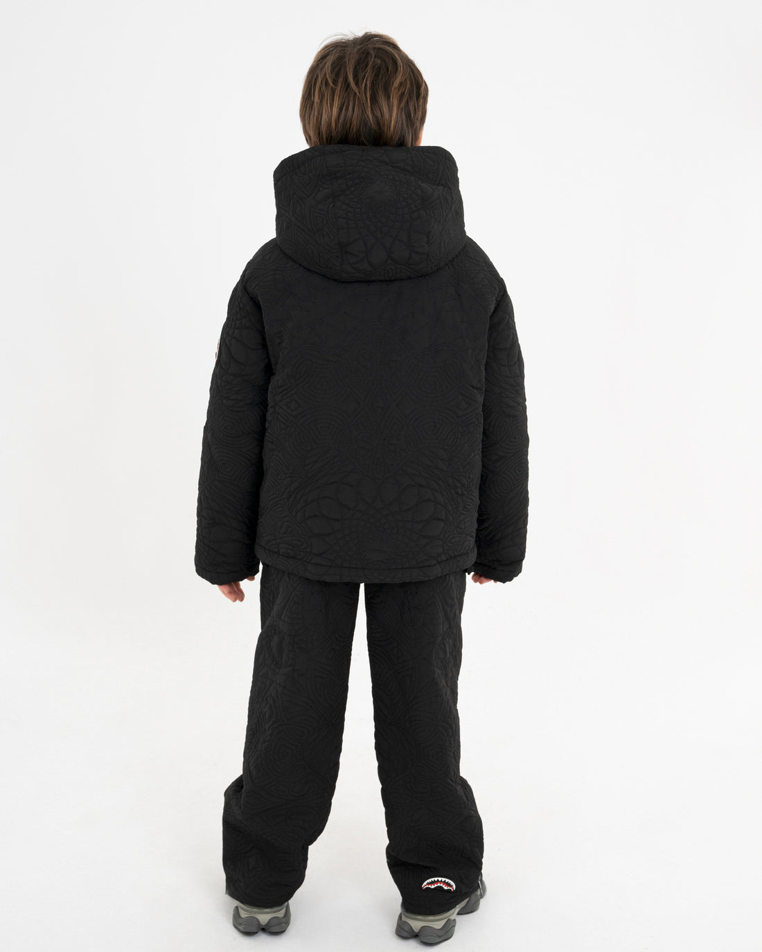 BLACK PUFFER MONOGRAM JACKET