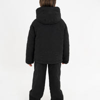 BLACK PUFFER MONOGRAM JACKET