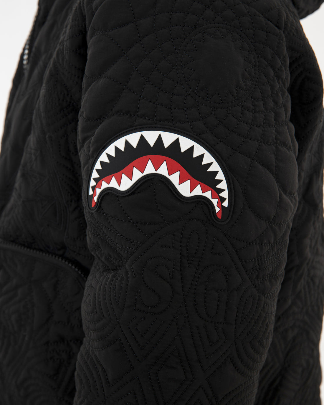 BLACK PUFFER MONOGRAM JACKET