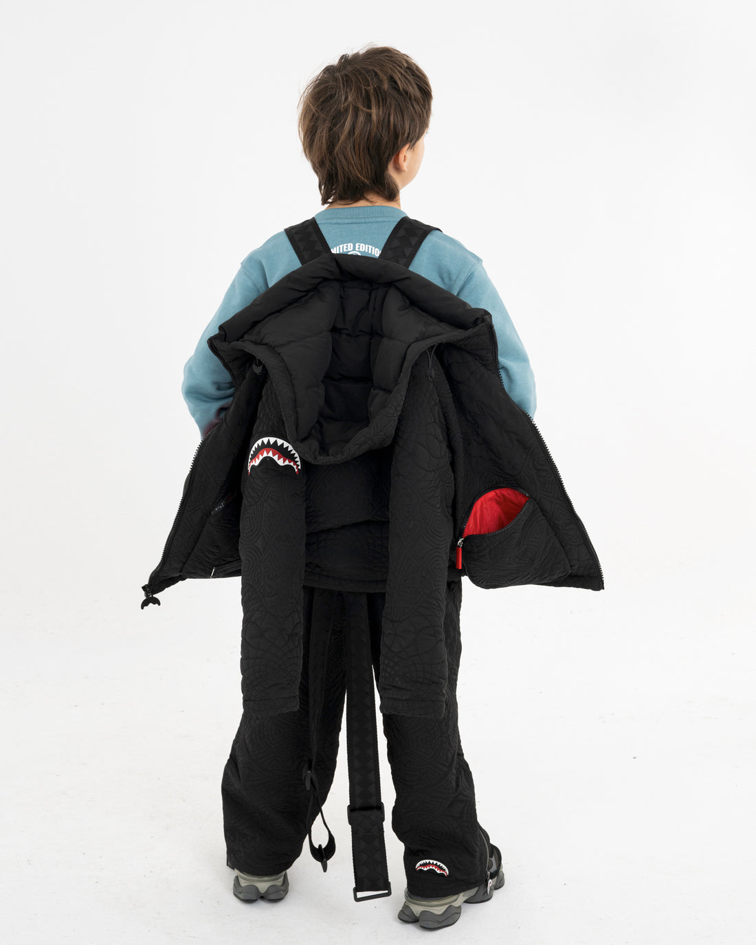 BLACK PUFFER MONOGRAM JACKET