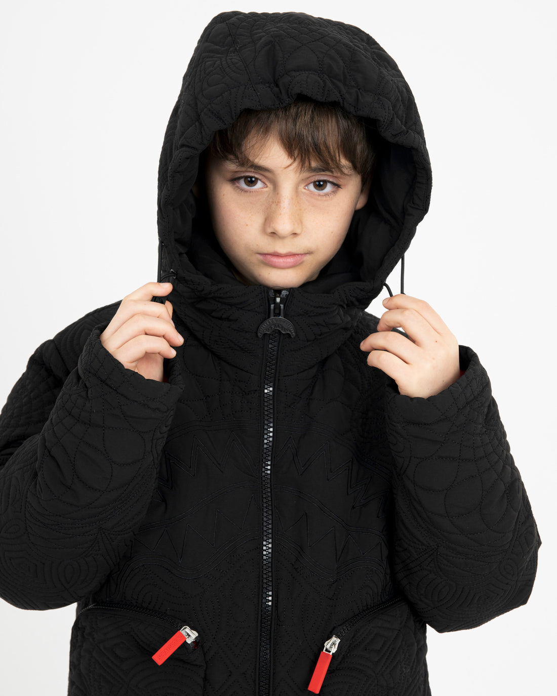BLACK PUFFER MONOGRAM JACKET