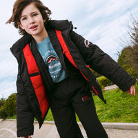 BLACK PUFFER MONOGRAM JACKET