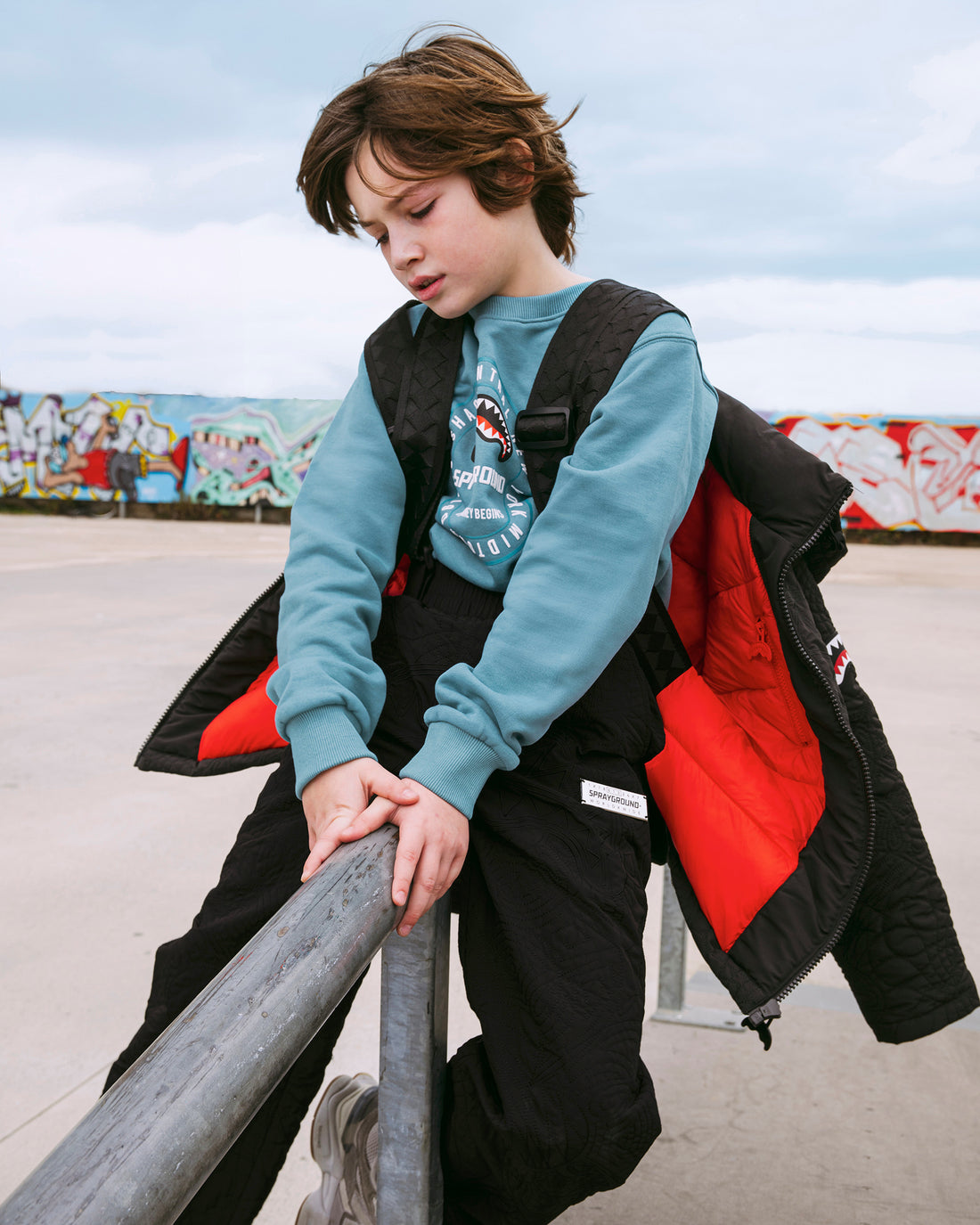 BLACK PUFFER MONOGRAM JACKET