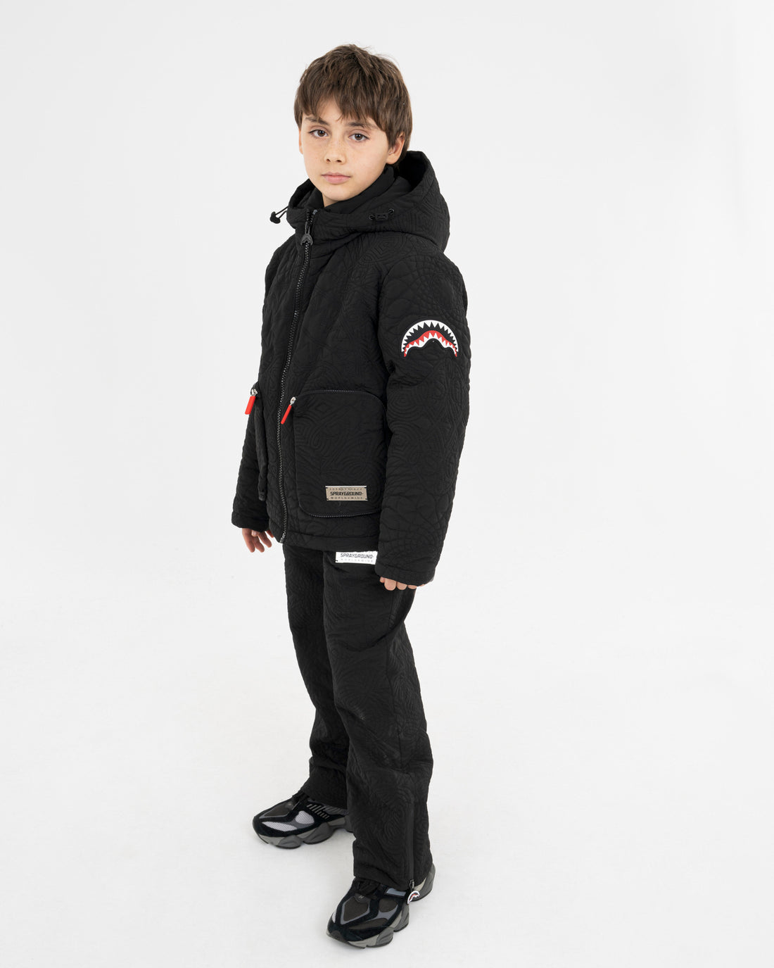 BLACK PUFFER MONOGRAM JACKET