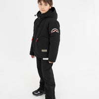 BLACK PUFFER MONOGRAM JACKET