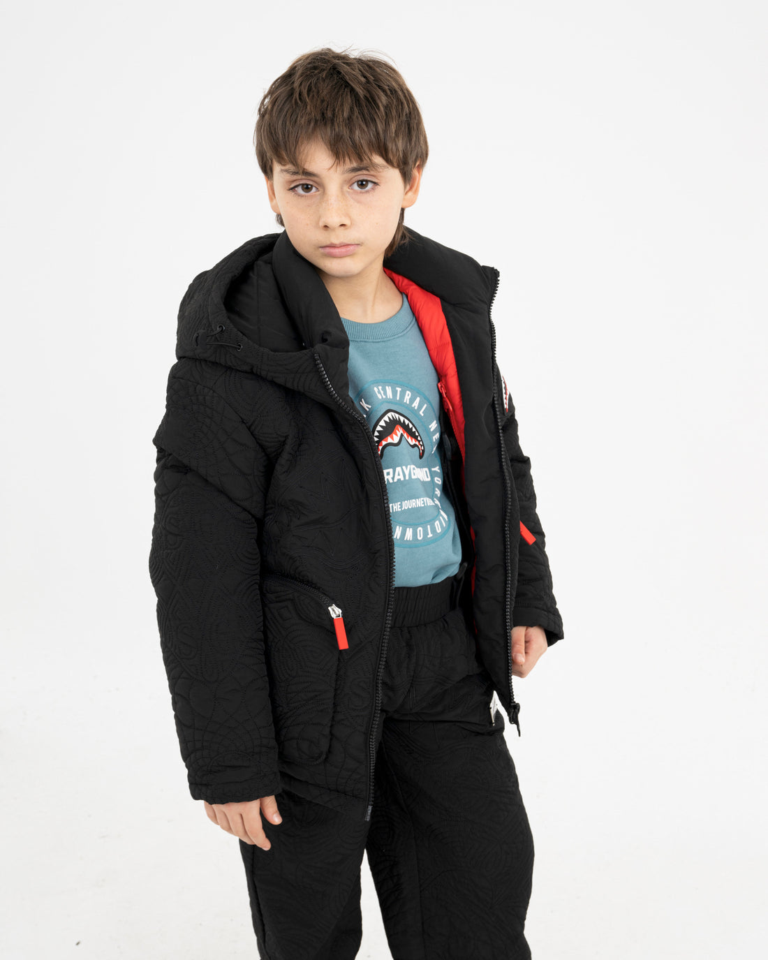 BLACK PUFFER MONOGRAM JACKET
