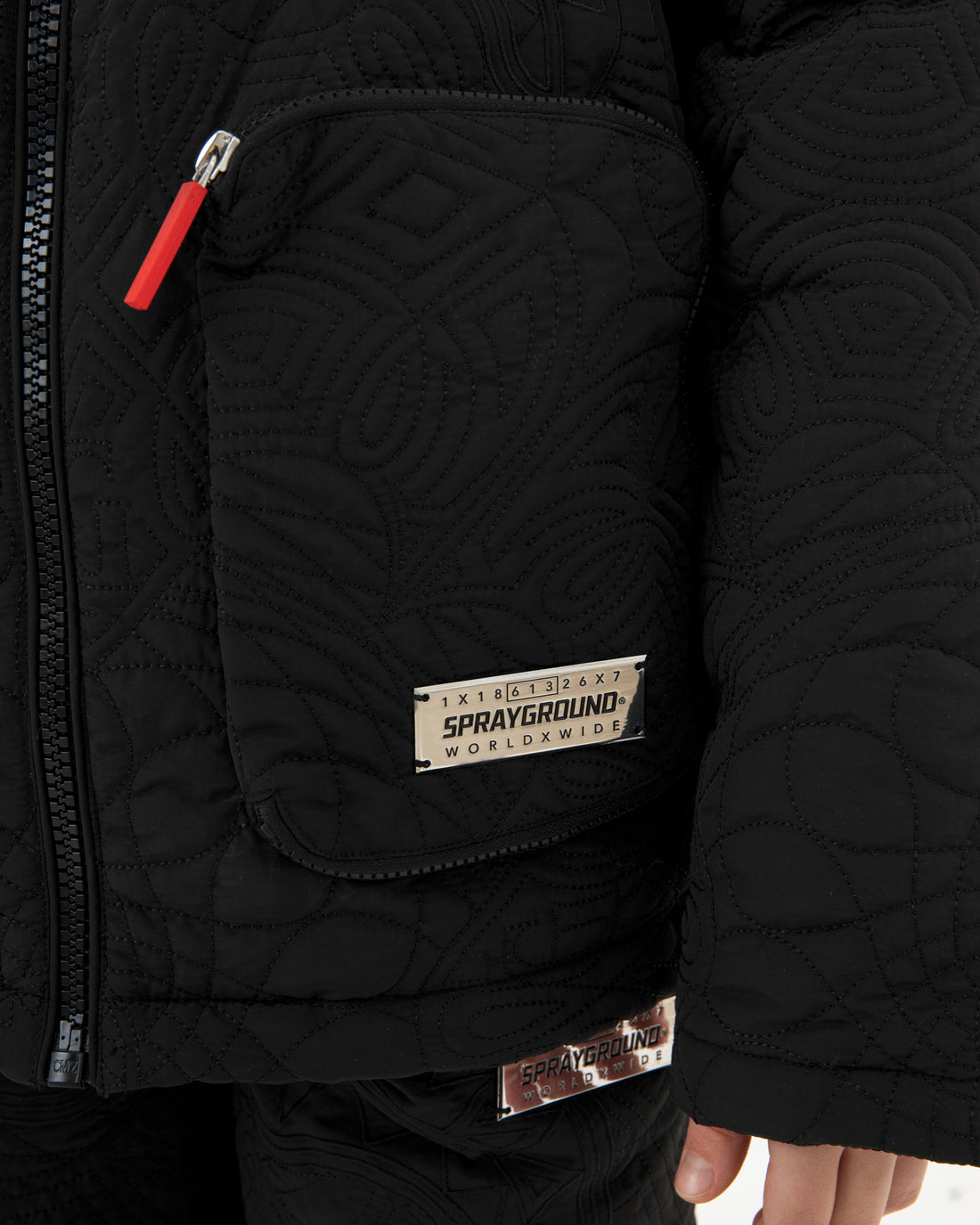 BLACK PUFFER MONOGRAM JACKET