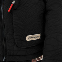 BLACK PUFFER MONOGRAM JACKET