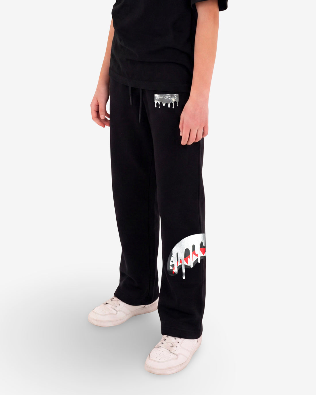 SILVER DRIP OVER PANTS BLACK