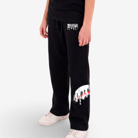 SILVER DRIP OVER PANTS BLACK