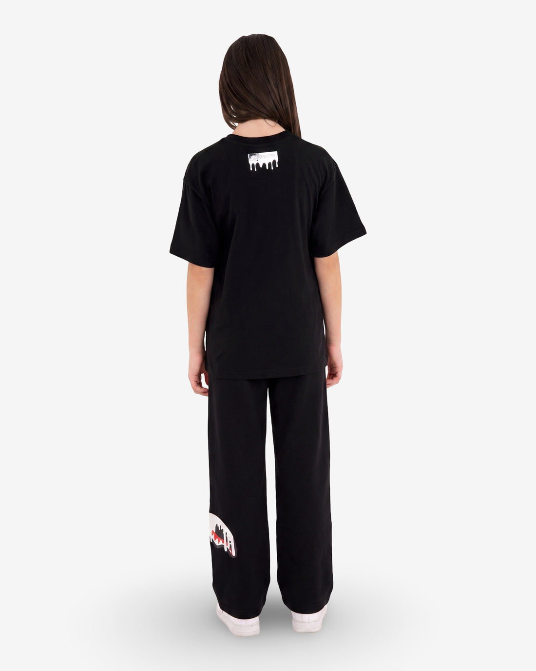 SILVER DRIP OVER PANTS BLACK