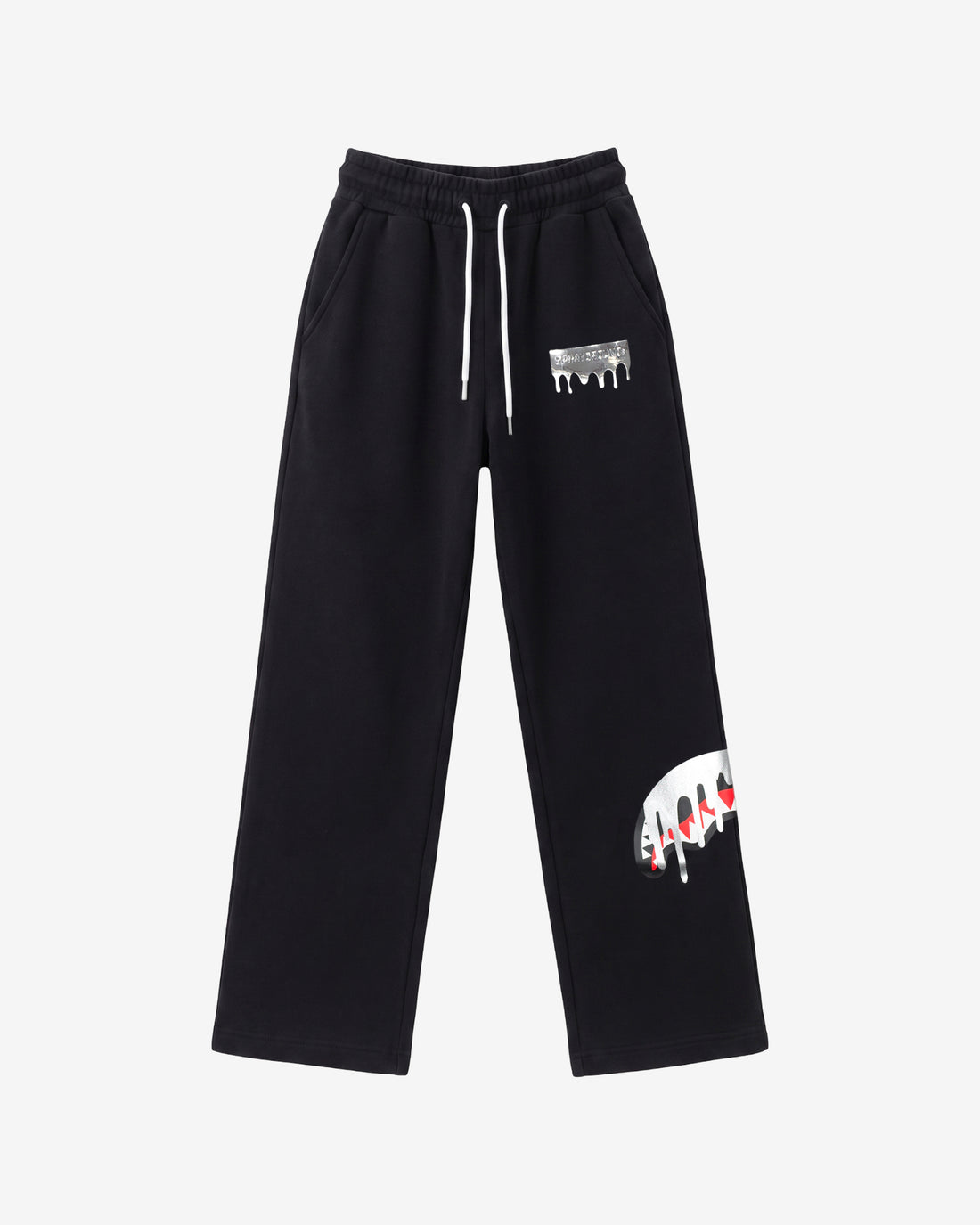 SILVER DRIP OVER PANTS BLACK