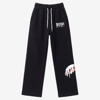 SILVER DRIP OVER PANTS BLACK