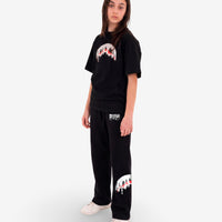 SILVER DRIP OVER PANTS BLACK