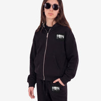 SILVER DRIP SMOOTH PERFECT FULL-ZIP HOODIE BLACK