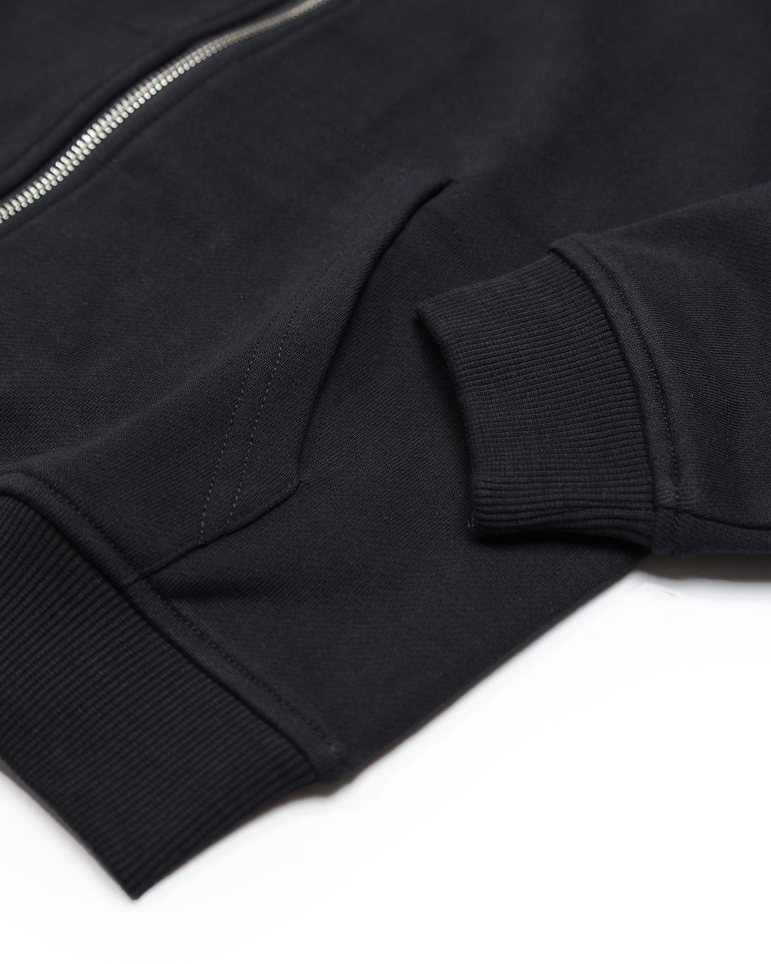 SILVER DRIP SMOOTH PERFECT FULL-ZIP HOODIE BLACK