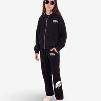 SILVER DRIP SMOOTH PERFECT FULL-ZIP HOODIE BLACK