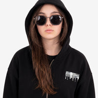 SILVER DRIP SMOOTH PERFECT FULL-ZIP HOODIE BLACK