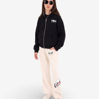 SILVER DRIP SMOOTH PERFECT FULL-ZIP HOODIE BLACK