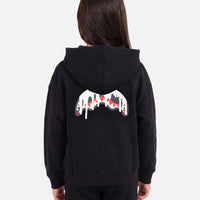 SILVER DRIP SMOOTH PERFECT FULL-ZIP HOODIE BLACK