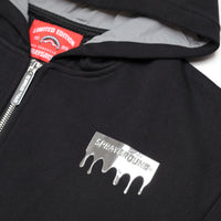 SILVER DRIP SMOOTH PERFECT FULL-ZIP HOODIE BLACK