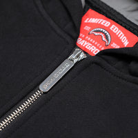 SILVER DRIP SMOOTH PERFECT FULL-ZIP HOODIE BLACK